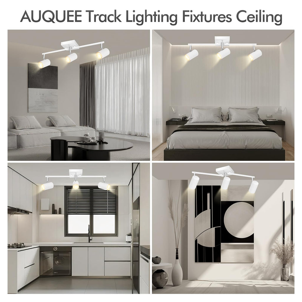 3 Light Track Lighting Fixtures Ceiling, Matte White Kitchen Lighting Fixtures Ceiling, Track Lights Ceiling