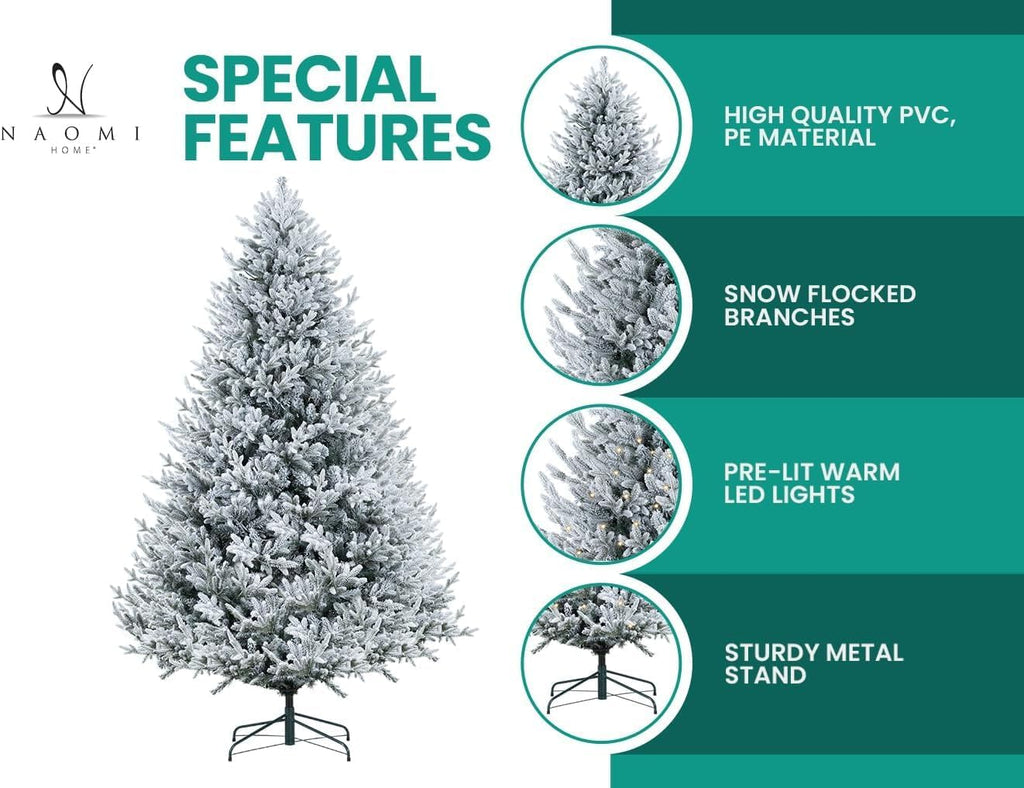 Frosted Christmas Tree with Lights