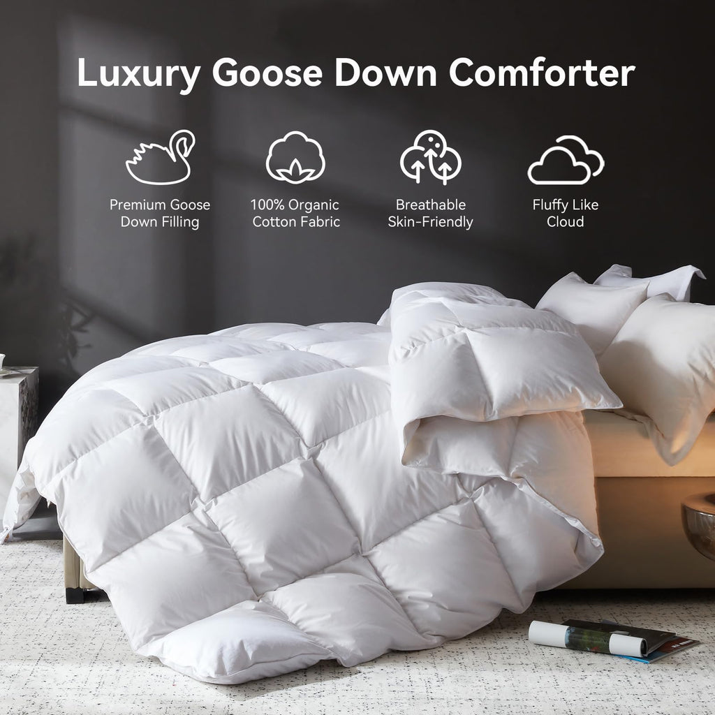 Goose Feather Down Fiber Comforter Queen, Summer Duvet Insert