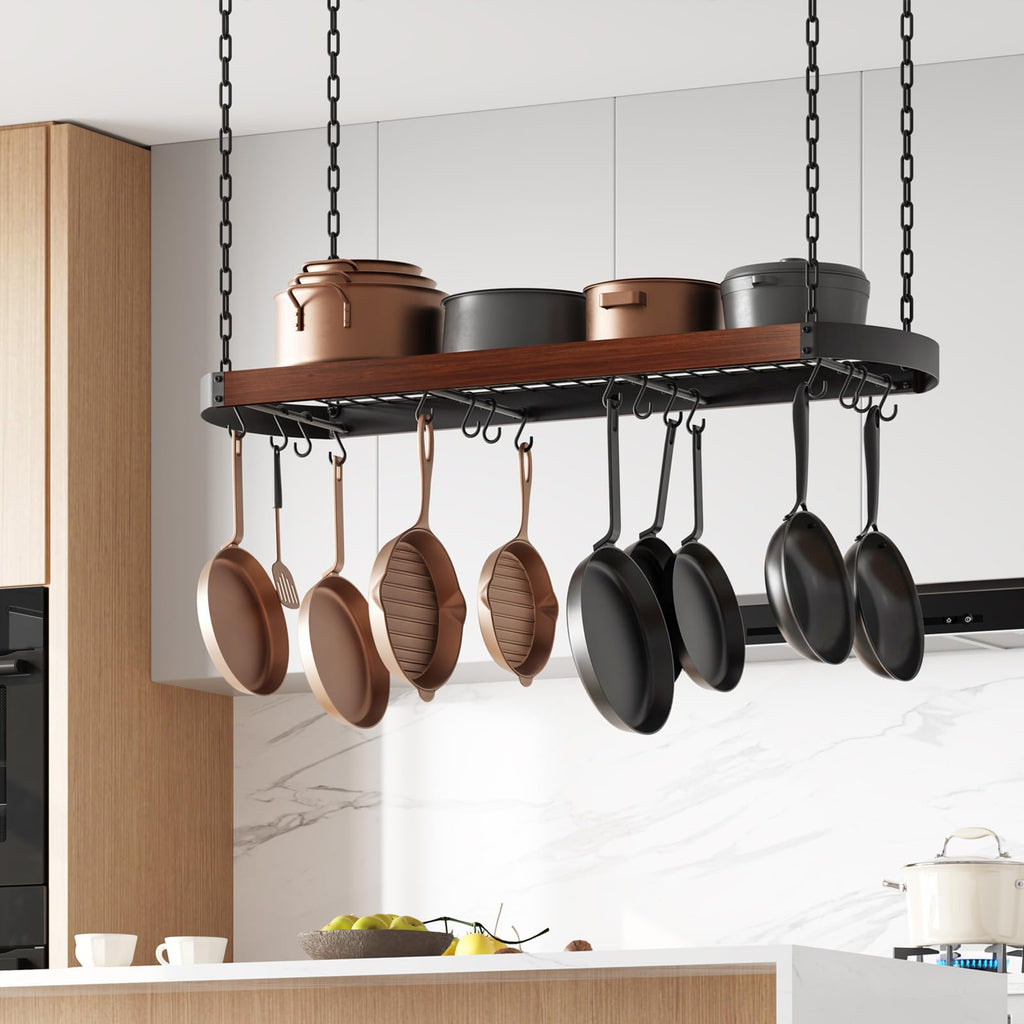 47'' Hanging Pot Rack, Ceiling Pan Hanger, Pot Holder