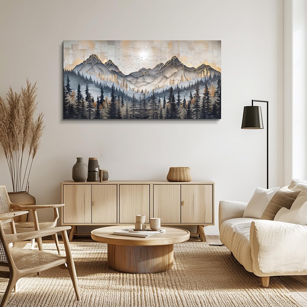 Large Wall Art Wall Decor Modern Office Dining Room Decor Abstract Ink-Wash Landscape Mountain Wall Pictures Printed