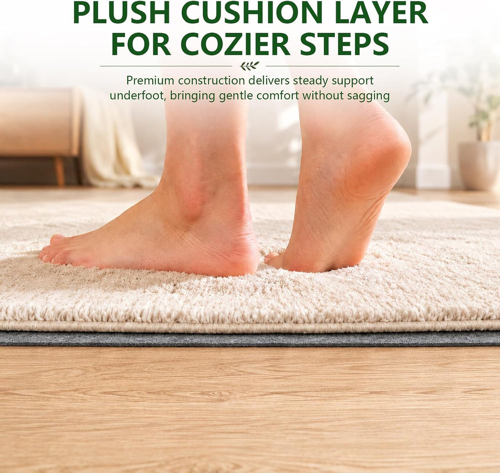 Non Slip Rug Pad Grippers - 8x10 Ft, 1/8" Thick, (Felt + Rubber) Double Layers Area Carpet Mat Tap, Provides - Set of 80