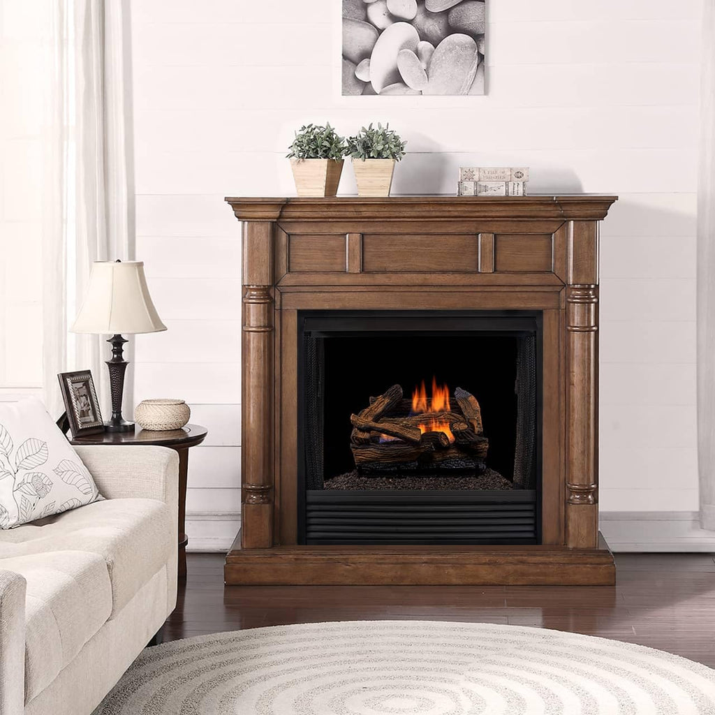 Ventless Liquid Propane Gas Log Set - 18 in. Split Red Oak, 30, 000 BTU, Remote Control - Model#