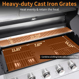 6-Burner Propane Gas Grill with Side Burner, 620 Sq. In. Cooking Area, Cast Iron Grates, Warming Rack and Storage Cabinet