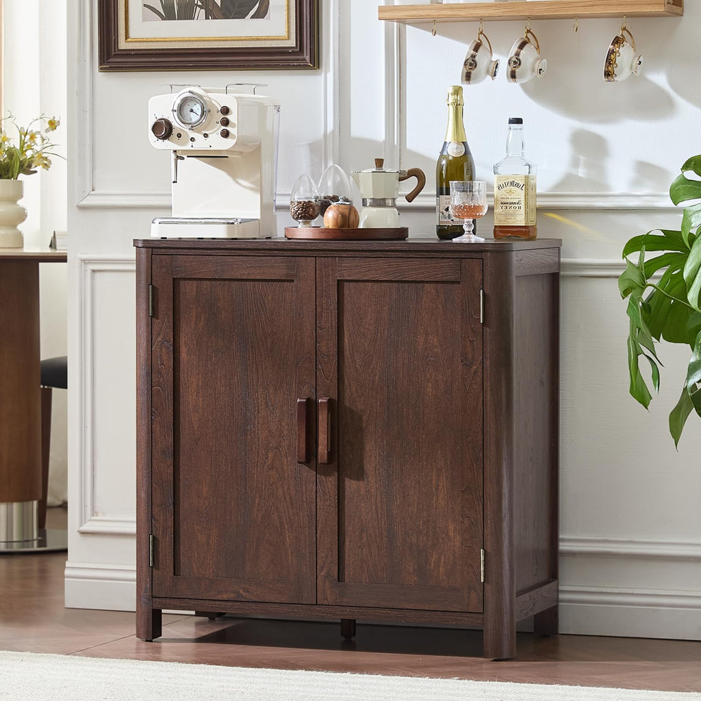 Sideboard Buffet Cabinet with Storage, 31.5" Arc-Shaped Credenza
