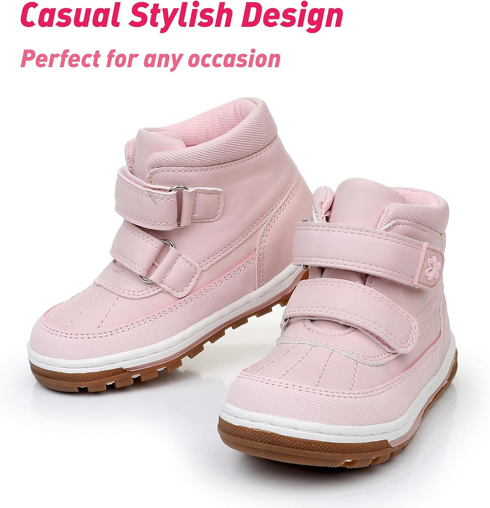 Toddler Boots Boys Girls Kids Winter Boots with Hook Loop