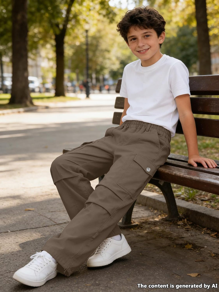 Boys Baggy Wide Leg Cargo Pants