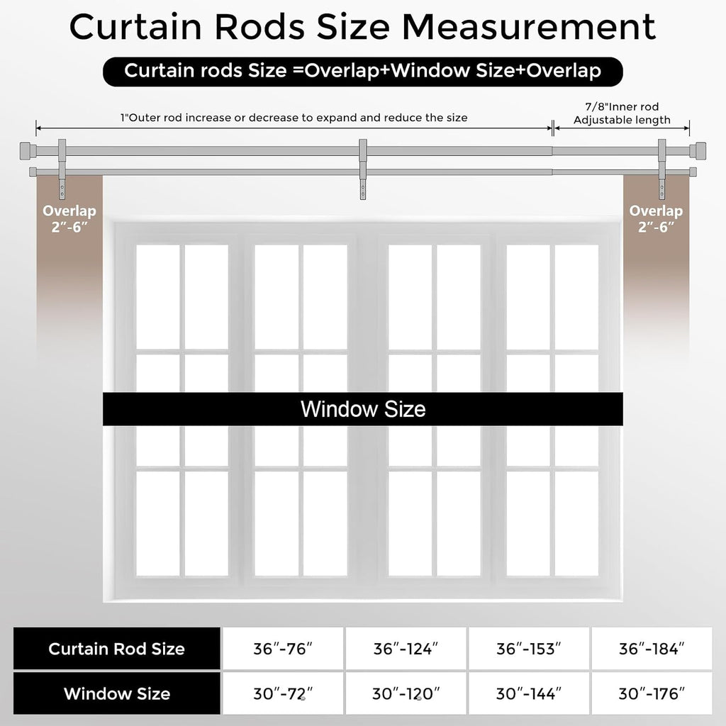 Brass Double Curtain Rod, Warm Gold Extra Long Dual Curtain Rods for Windows, 1 Inch Adjustable Heavy