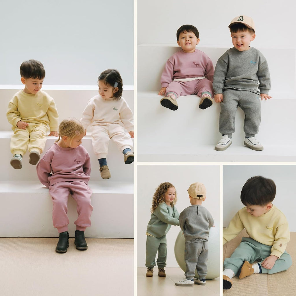 Baby Sweatshirt and Sweatpant Set Toddlers Unisex Boys and Girls Fall and Winter Clothes Long Sleeve Outfit