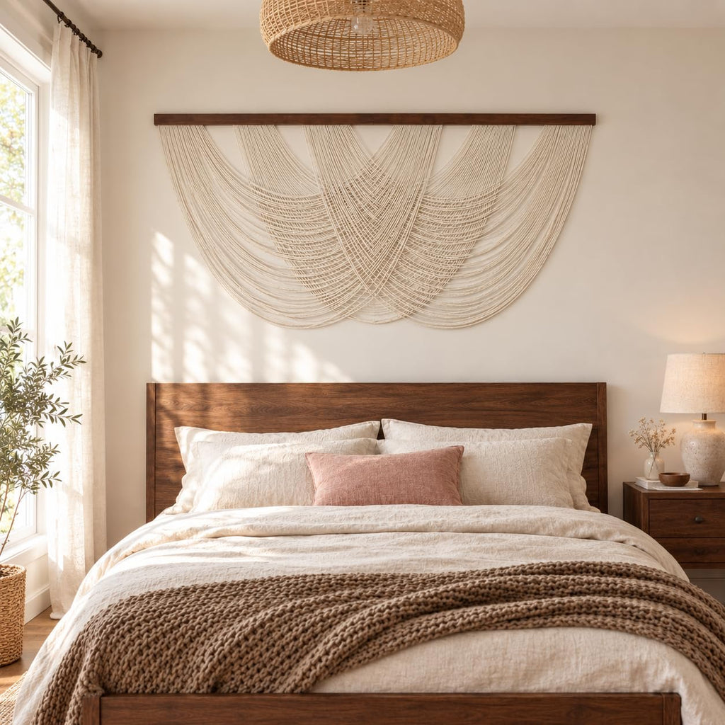 Macrame Wall Hanging Large 59in Boho Cotton Rope Bohemian Tapestry