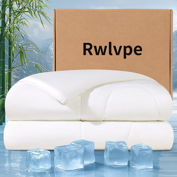 Cooling Comforter King Size, 100% Rayon Derived from Bamboo Shell, Cooling Blanket for Hot Sleepers, Q-Max>0.48