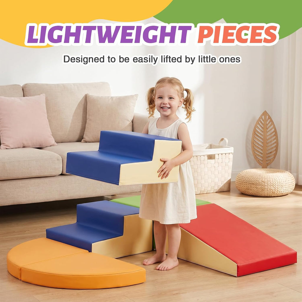 Piece Soft PU Leather Toddlers Climbing Toys, Baby Foam Climbing Blocks for Toddlers, Foam Play Gym Climber