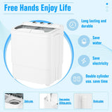 Portable Washing Machine, 18lbs Mini Washing Machine and Spin Dryer Combo, Mini Twin Tub Laundry Machine for Camping