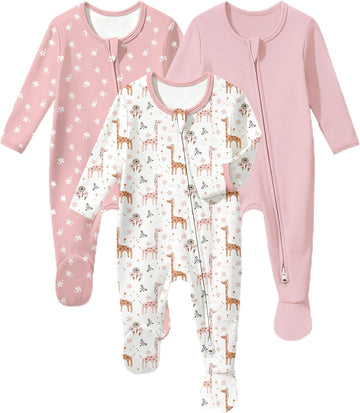 Sleepers 100% Organic Cotton Pajamas for 0-3 3-6 Boys Girls Clothes Footed Pjs
