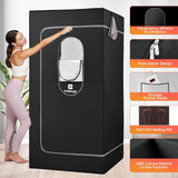 Portable Infrared Sauna for Home, Dry Sauna with 4 Heating Panels and Heated Foot Pad, 1 Person Infrared Sauna Tent Full Size, Remote Control, Indoor Home Spa, 35.4" x 35.4" x 71", Black A129-B0DL58C2JW