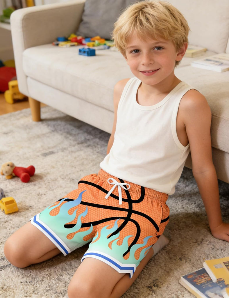 Boys Athletic Shorts Breathable Quick Dry Mesh Basketball Shorts