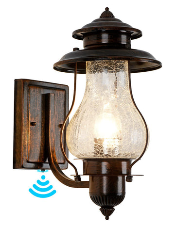 Dusk to Dawn Sensor Outdoor Wall Sconce Vintage Outside Lighting Fixture Wall Mount With Photocell, Waterproof Wall
