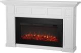 75 Inch Electric Fireplace with Mantel, Replaceable Insert Heater, Realistic Log and Flame Effect, Remote Control and Timer for Living Room or Bedroom