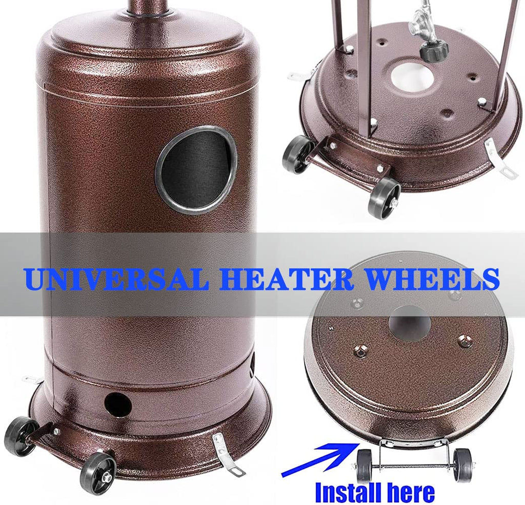 Universal Patio Heater Wheel Kit-Easy to Move/Install-Gas Patio Heater Replacement Universal Movable Wheel, Patio