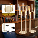 Gold Candelabra 4 Set 34.6'' Tall Candelabras Centerpieces for Tables, 5 Arm Candle Holders Centerpiece with Acrylic