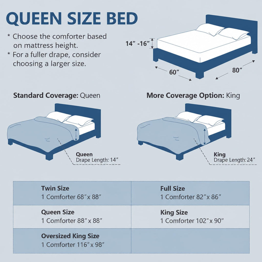 Queen Size Duvet Insert, Down Alternative Comforter, White