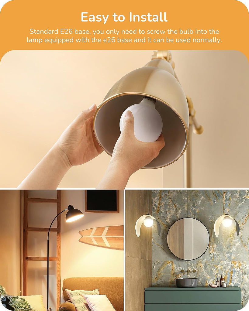 Vanity Light Bulbs, G25 LED Bathroom Light Bulbs, Globe 25 Watt Equivalent Light Bulb, CRI90+ 2700K Warm White 450LM