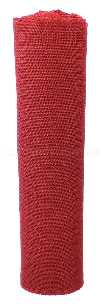 14" Red Burlap Roll - Finished Edges - 10 Yards