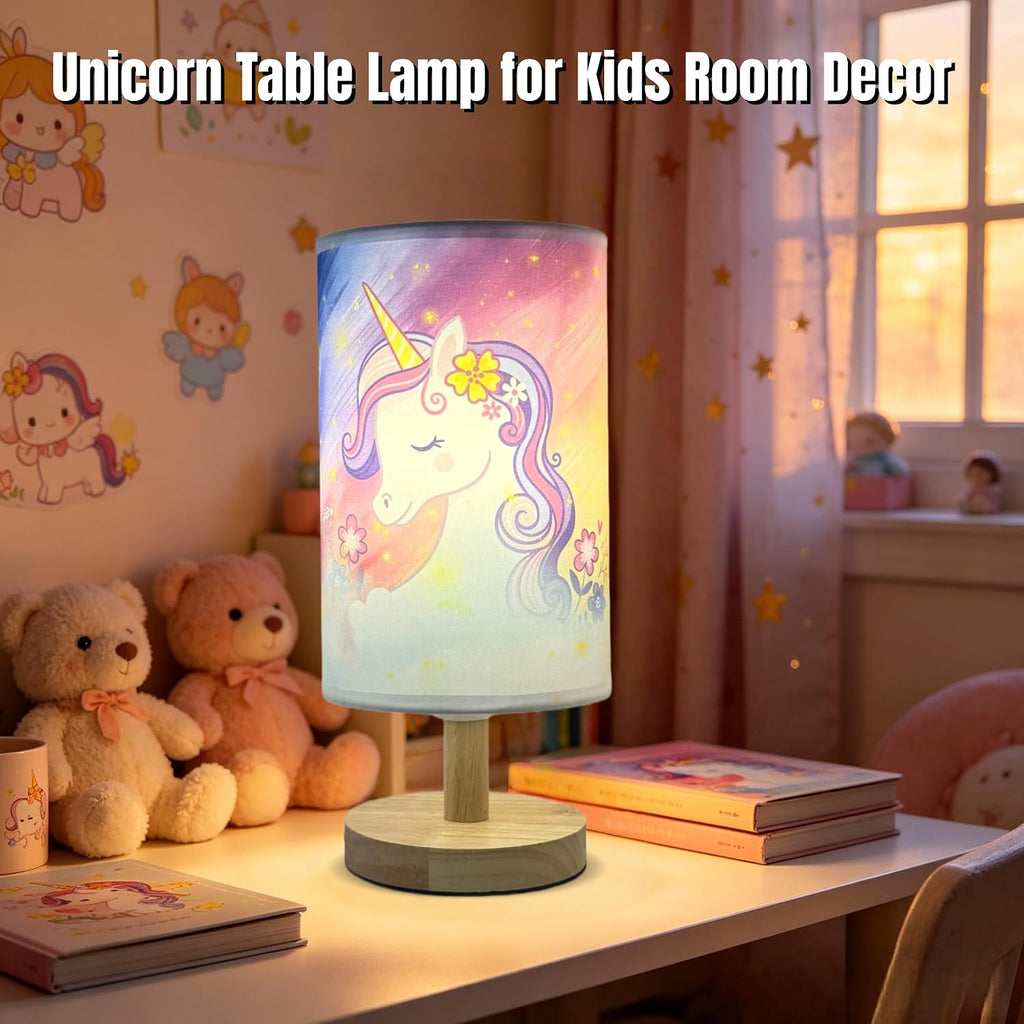 Unicorn Lamp,Cute Kids Table Lamp Girls Decorative Bedside Lamp