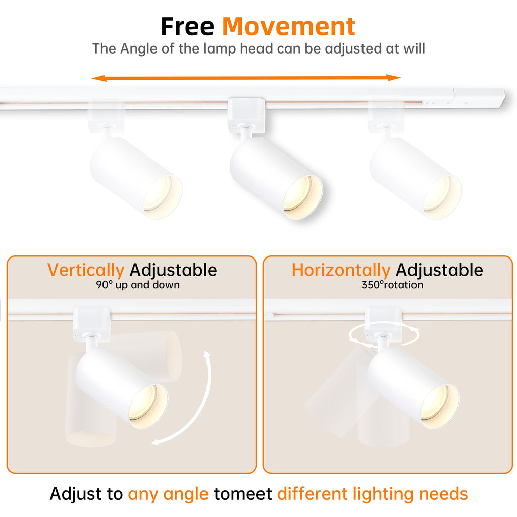 LED Track Lighting Kit with 12FT H Type Rail 12Light White