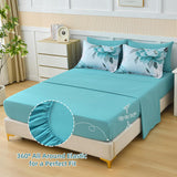 Dobuyly Floral Comforter Set Full 7 Piece Bed in a Bag, Aqua Flowers Printed on Light Blue Comforter Set with Sheets