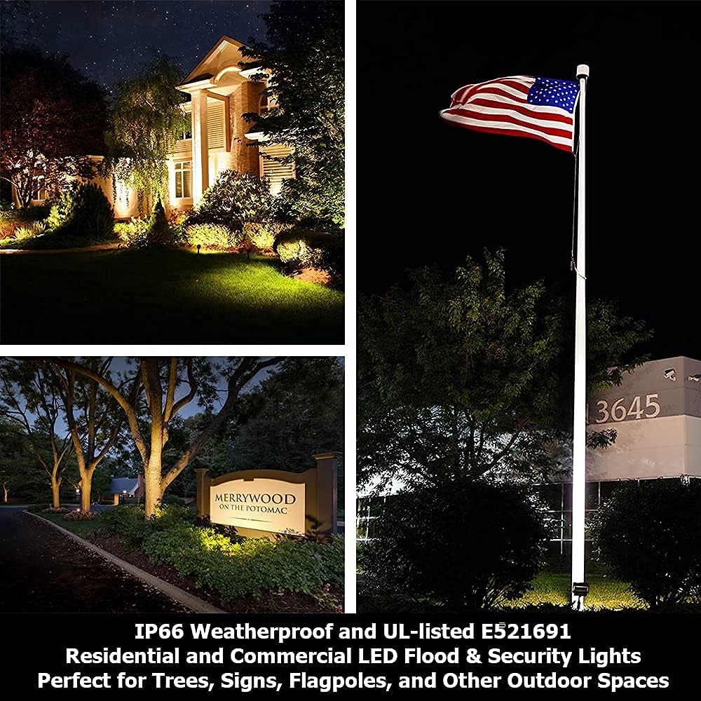VoltMax 30W LED Flood Light, 120-277V Commercial Security, 1-Pack | Offers 5000K daylight white and 3000lm. Great