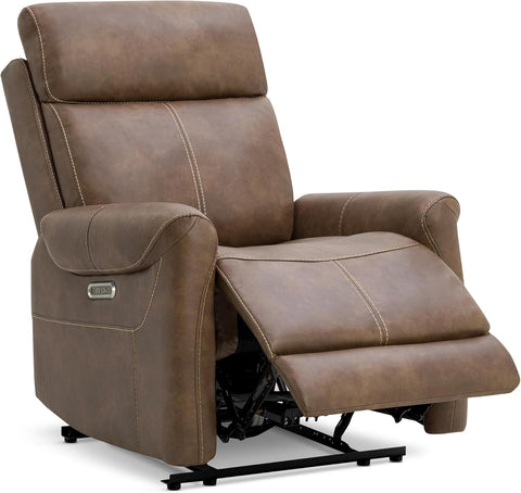 Leather Recliner Chair for Adults Wall Hugger RV Recliner with USB Charging Ports Electric Power Reclining Sofa for
