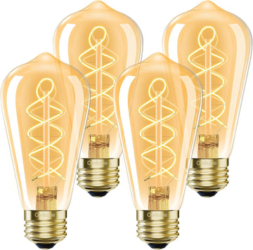 E26 LED Bulb 4W Equivalent 40 watt,Vintage Edison Bulbs,Warm White 2200K Amber E26 Edison Bulb dimmable, ST21/ST64