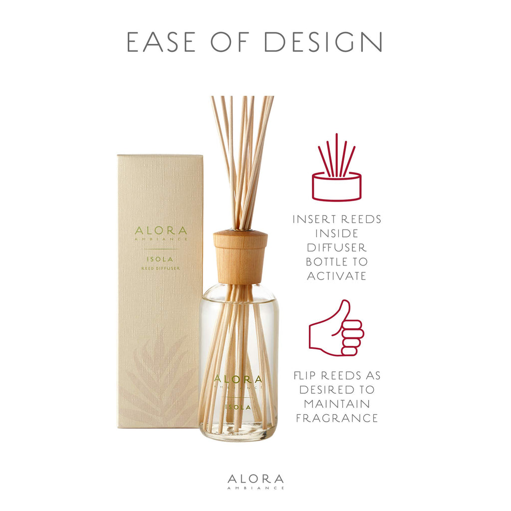 Isola Reed Diffuser, Gardenia & Fig Floral Scent, 8 oz