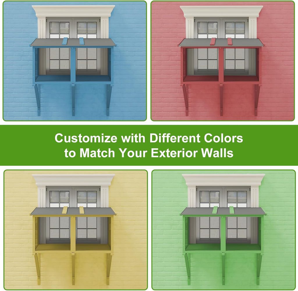 Window Catio Outdoor Cat Enclosure, Compact Cat Window Box for Indoor Cats