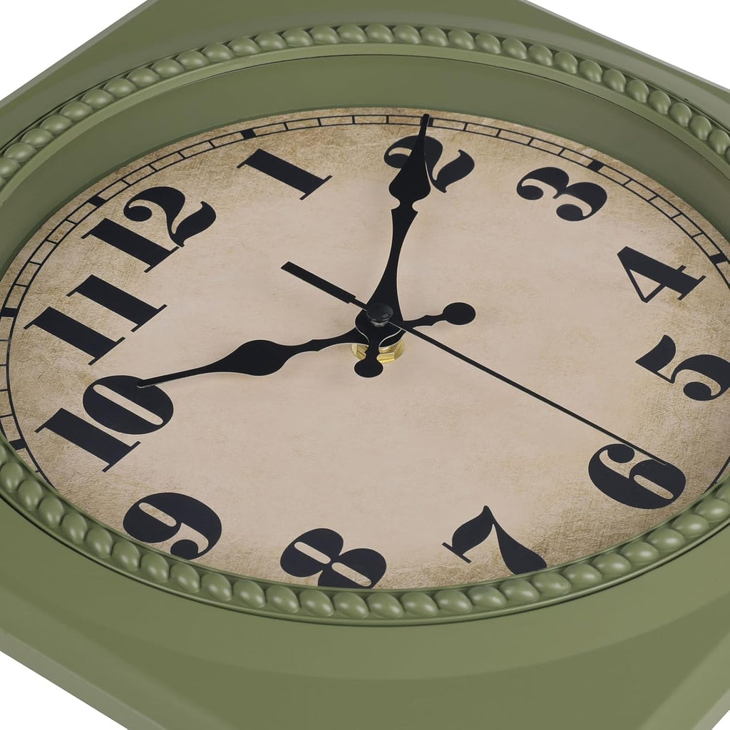Vintage Wall Clock 1950s Style - Retro 50's Mid Century Square Wall Clocks Battery Operated for Kitchen Living Room