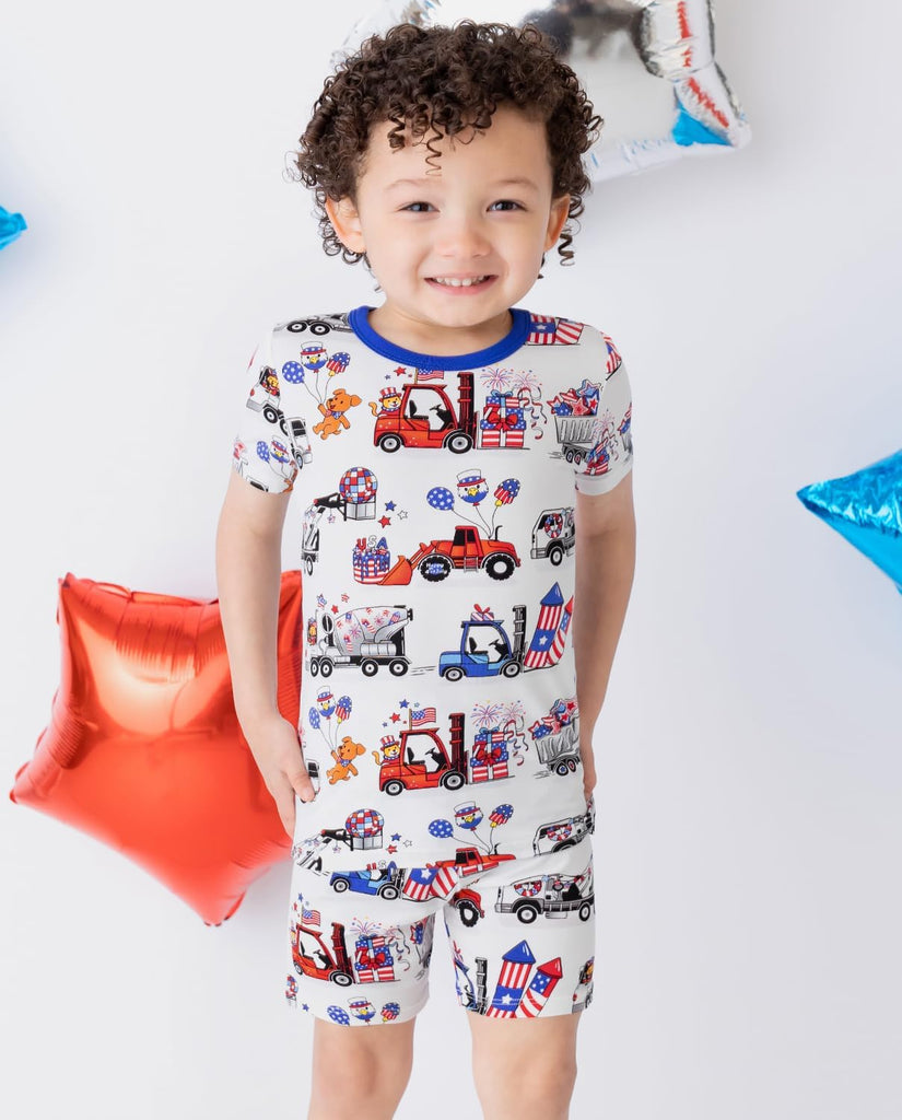 Bamboo Viscose Toddler Boys Pajamas Set, Short Sleeve Kids