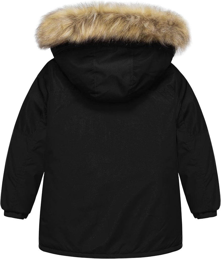 Boy's Med-length Parka Winter Coat Waterproof Outwear Ski Snow Jackets Thick Padded Insulated Windbreaker