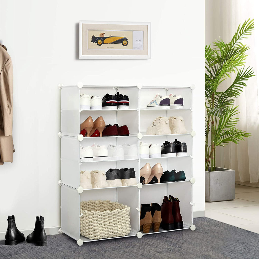 Shoe Storage Cabinet, Shoes Rack, Shoe Storage Ideas, Plastic foldable Shoe Storage Unit with 6 Tier, Modular Shoe