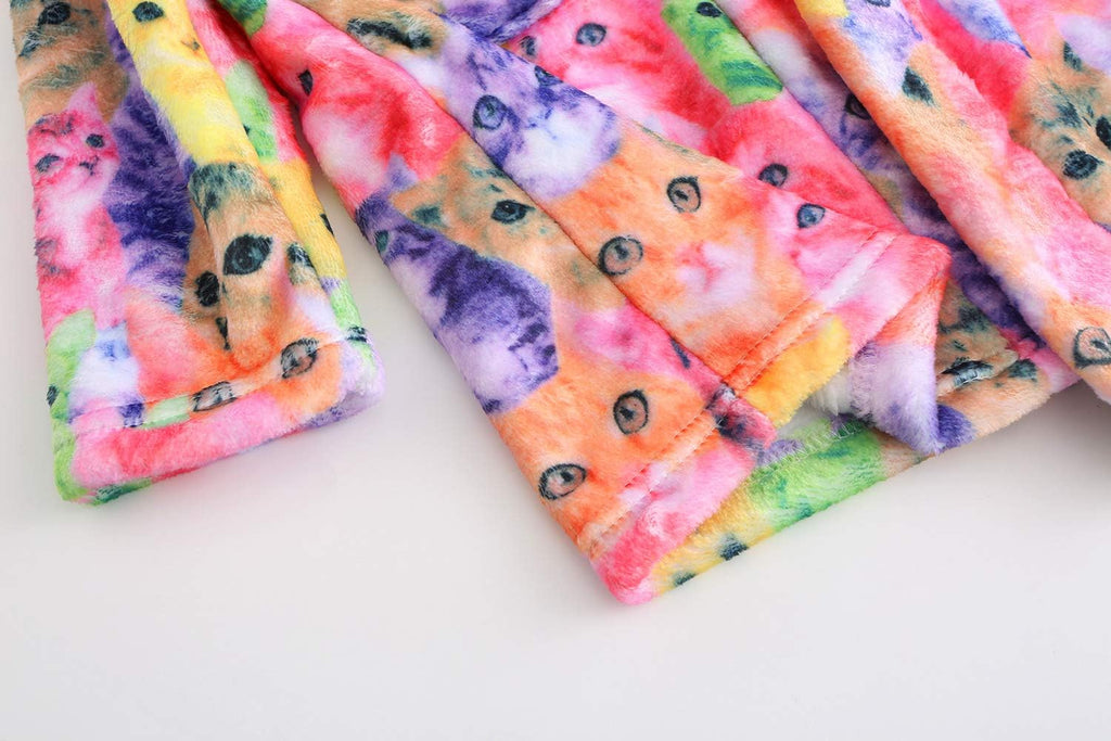 Girls Bathrobes Kids Hooded Robes Plush Fleece Pajamas Soft Coral Sleepwear