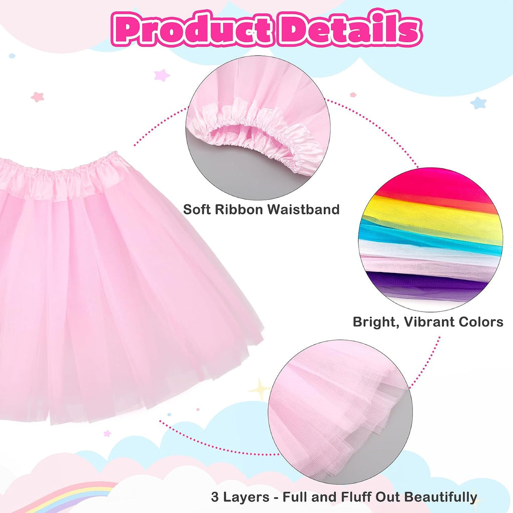 6pc Girls Ballet Tutu Kids Birthday Princess Party Favor Dress Skirt Set