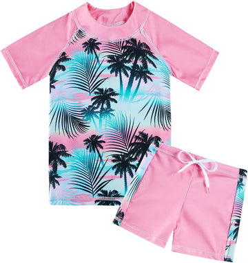 Girls Swimsuit Set 2 Piece Rash Guard Bathing Suit