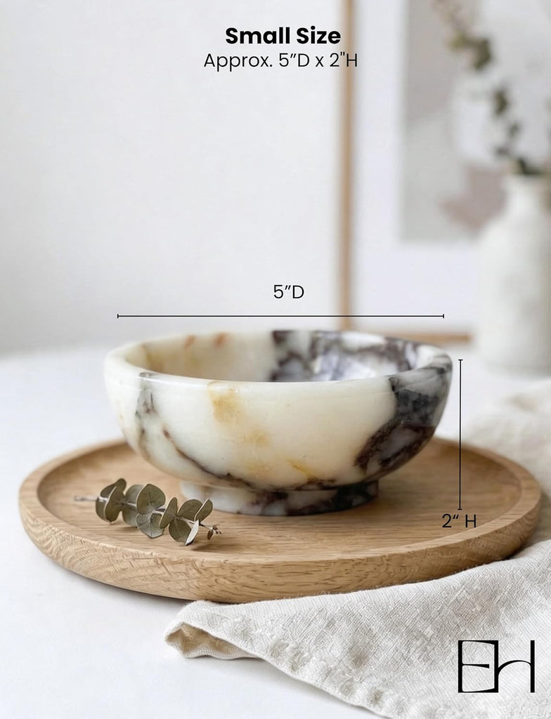 5" Calacatta Viola Marble Catchall Bowl for Luxury Home Decor