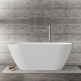 67 Inch Acrylic Freestanding Bathtub, Deep Soaking Tub with Non-Slip Base, CUPC Certified Free Standing Tub, Chrome