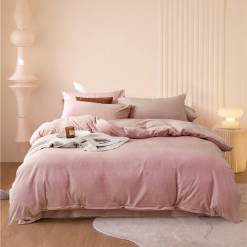 Pink Velvet Comforter Set Blush Pink Fluffy Bedding Comforter Set Light Pink Solid Color