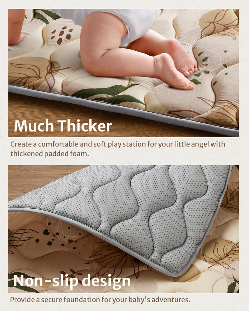 Play Mat, 47x47 Infant Play Mat for Playpen, Thicken Foam Cushioned Baby Mat for Floor, Non-Slip Kids Play Mat