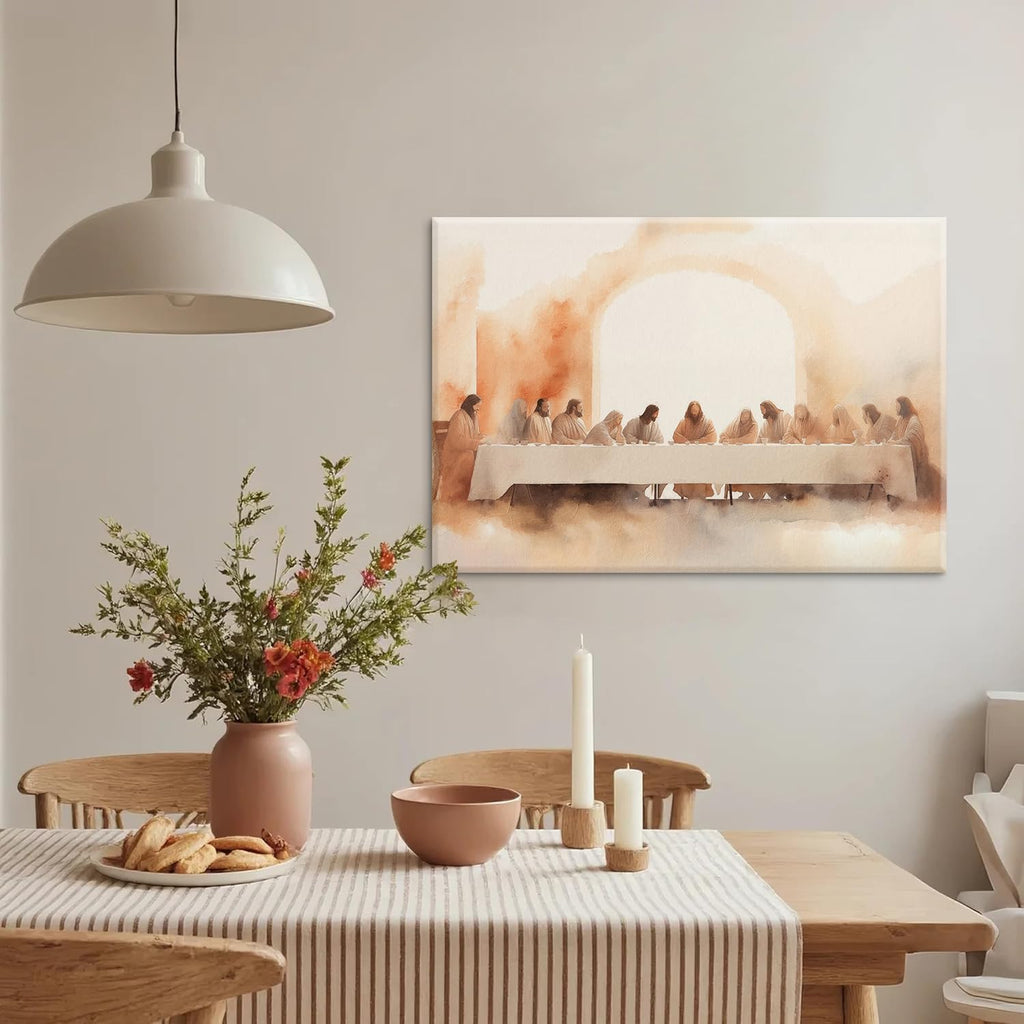 Jesus Last Supper Wall Art Leonardo da Vinci Canvas Print Posters Wall Decor Christian Home Decor Dining Room Prayer