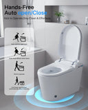 Smart Toilet, One Piece Bidet for Bathrooms, Modern Elongated Toilet with Warm Water, Dual Auto Flush