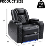 Electric Power Recliner Chair with Adjustable Headrest,Breathable Faux Leather Home Theater Seating with