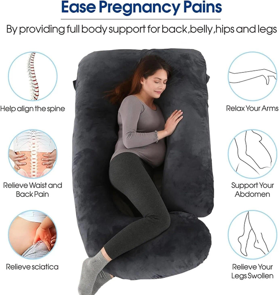 Pregnancy Pillows for Sleeping, U Shaped Full Body Maternity Pillow for Pregnant Women with Removable Bean Velvet